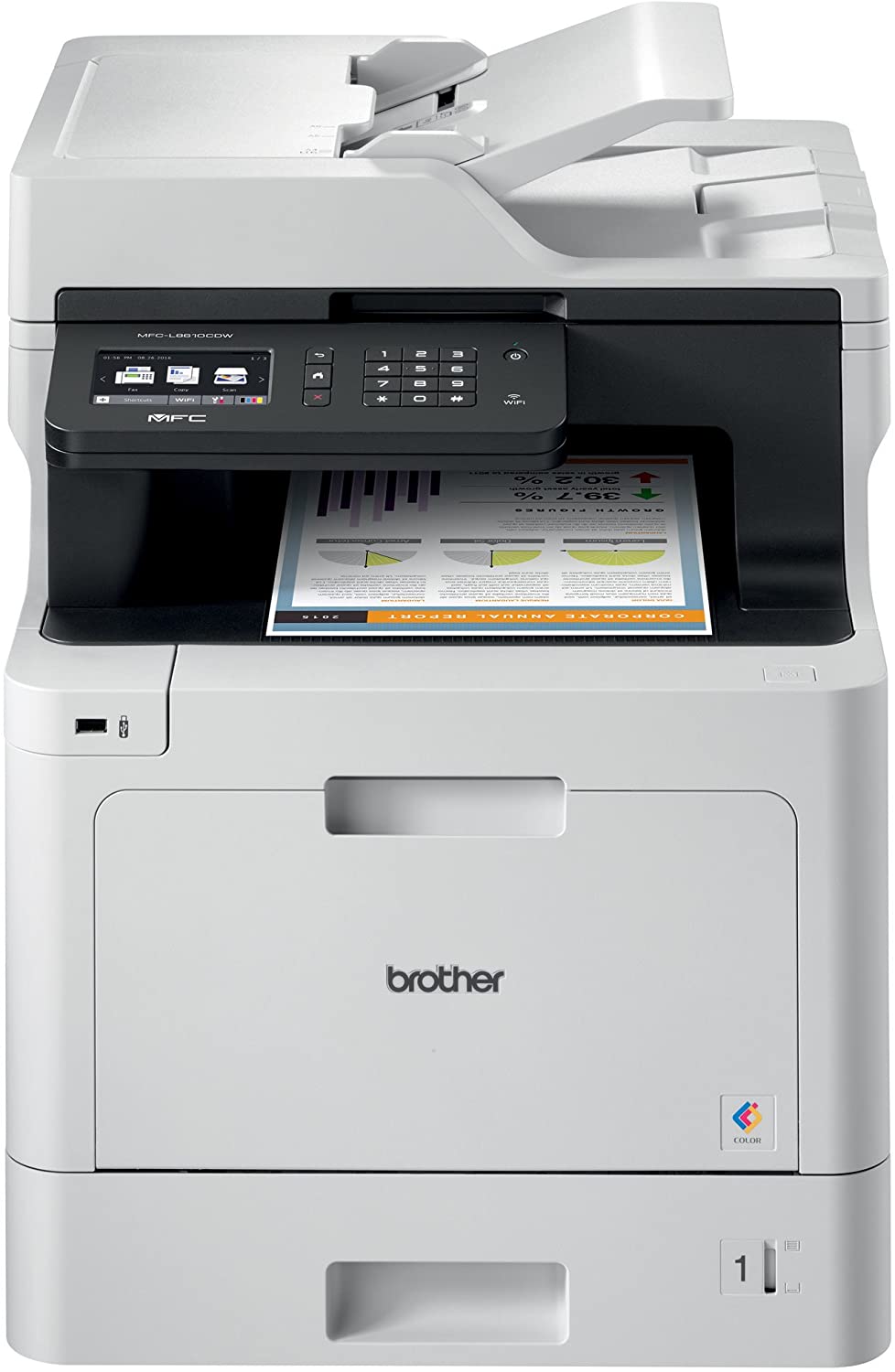 Brother Color Laser Printer, Multifunction Printer, All-in-One Printer, MFC-L8610CDW, Wireless Networking, Automatic Duplex Printing, Mobile Printing and Scanning, Amazon Dash Replenishment Ready