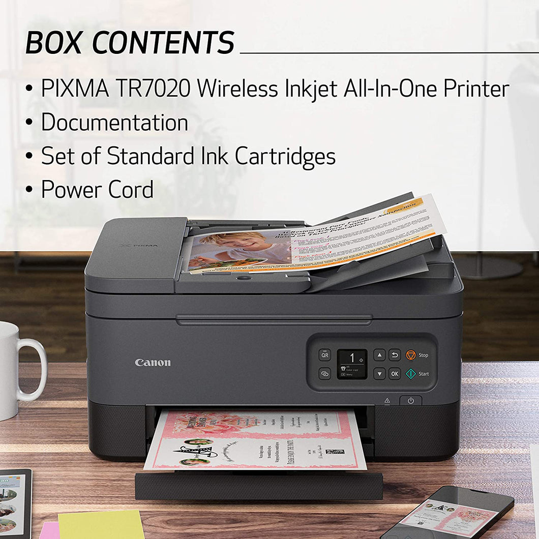 Canon TR7020 All-In-One Wireless Printer For Home Use,Black
